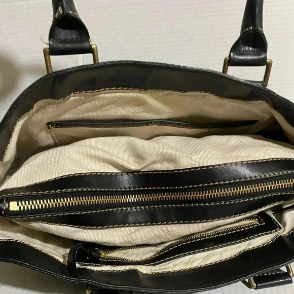Michael kors black leather satchel handbag w - Picture 5 of 11